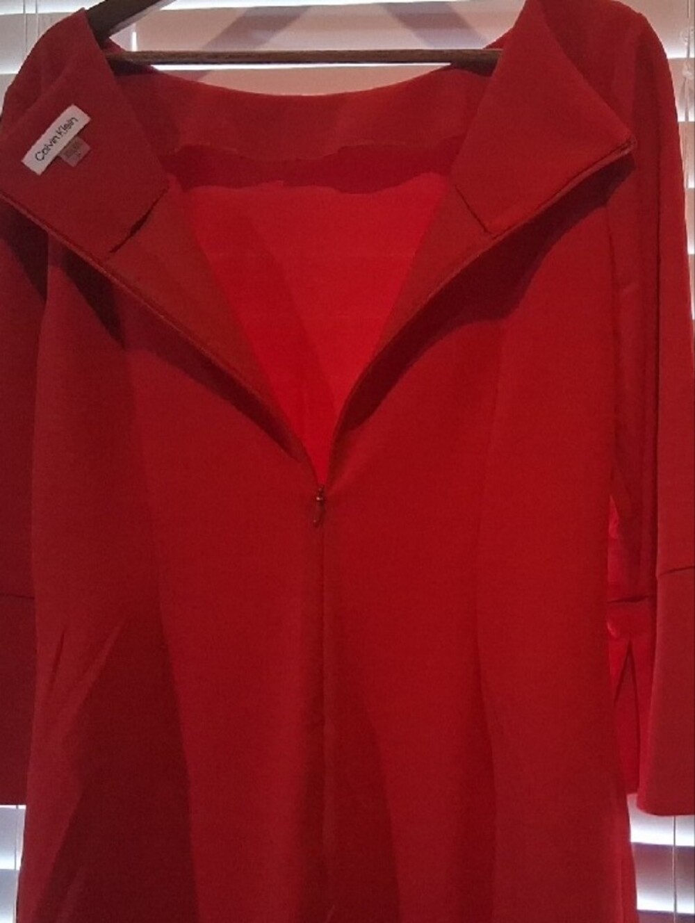 Calvin Klein Red Bell-Sleeve Sheath Dress - Picture 5 of 7